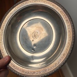 Silver Tray Engraved With “TE”